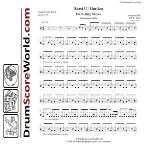Rolling Stones (The) - Beast of Burden | Drum Sheet